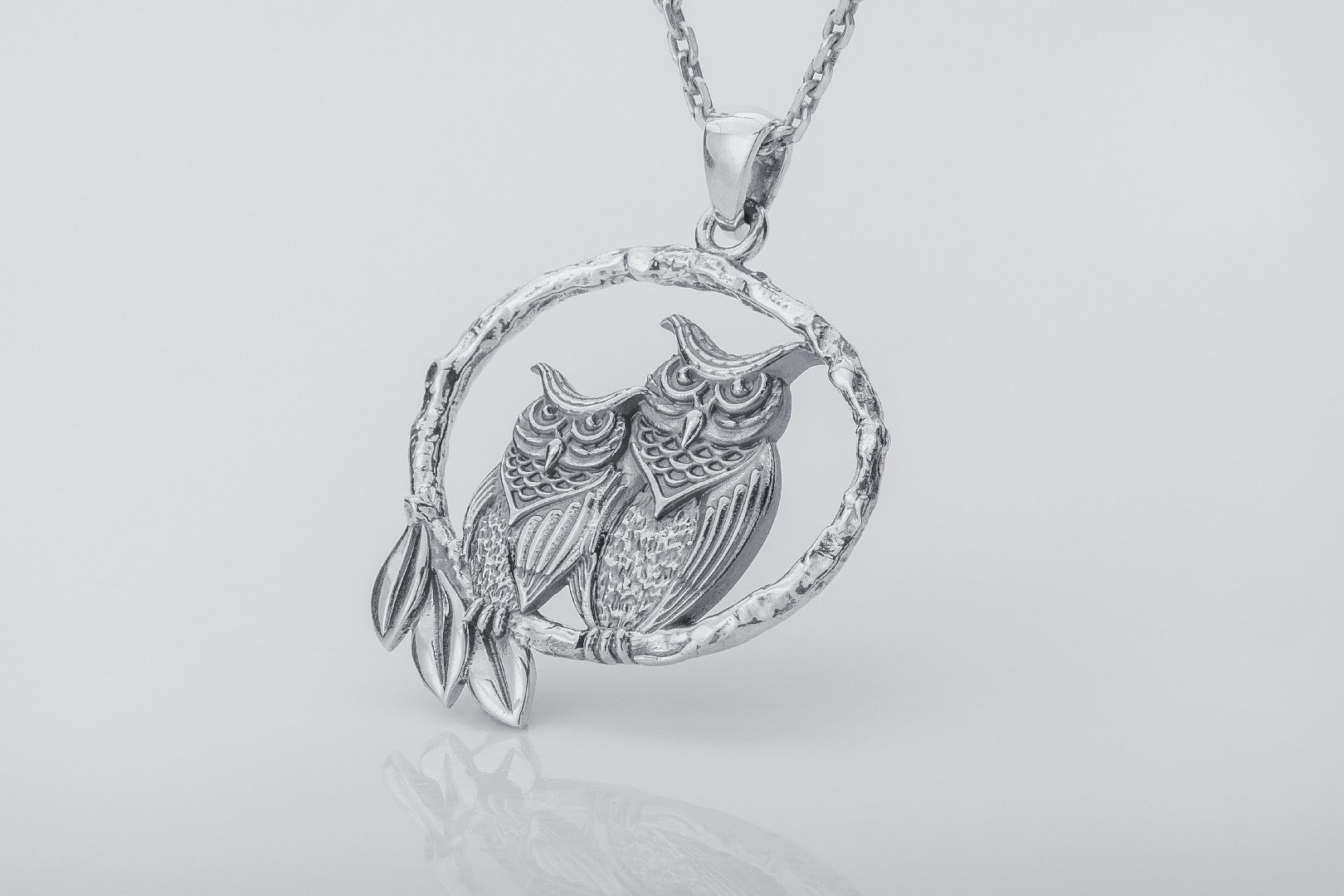 Owls Pendant, Wisdom Mascot, 925 Silver - vikingworkshop