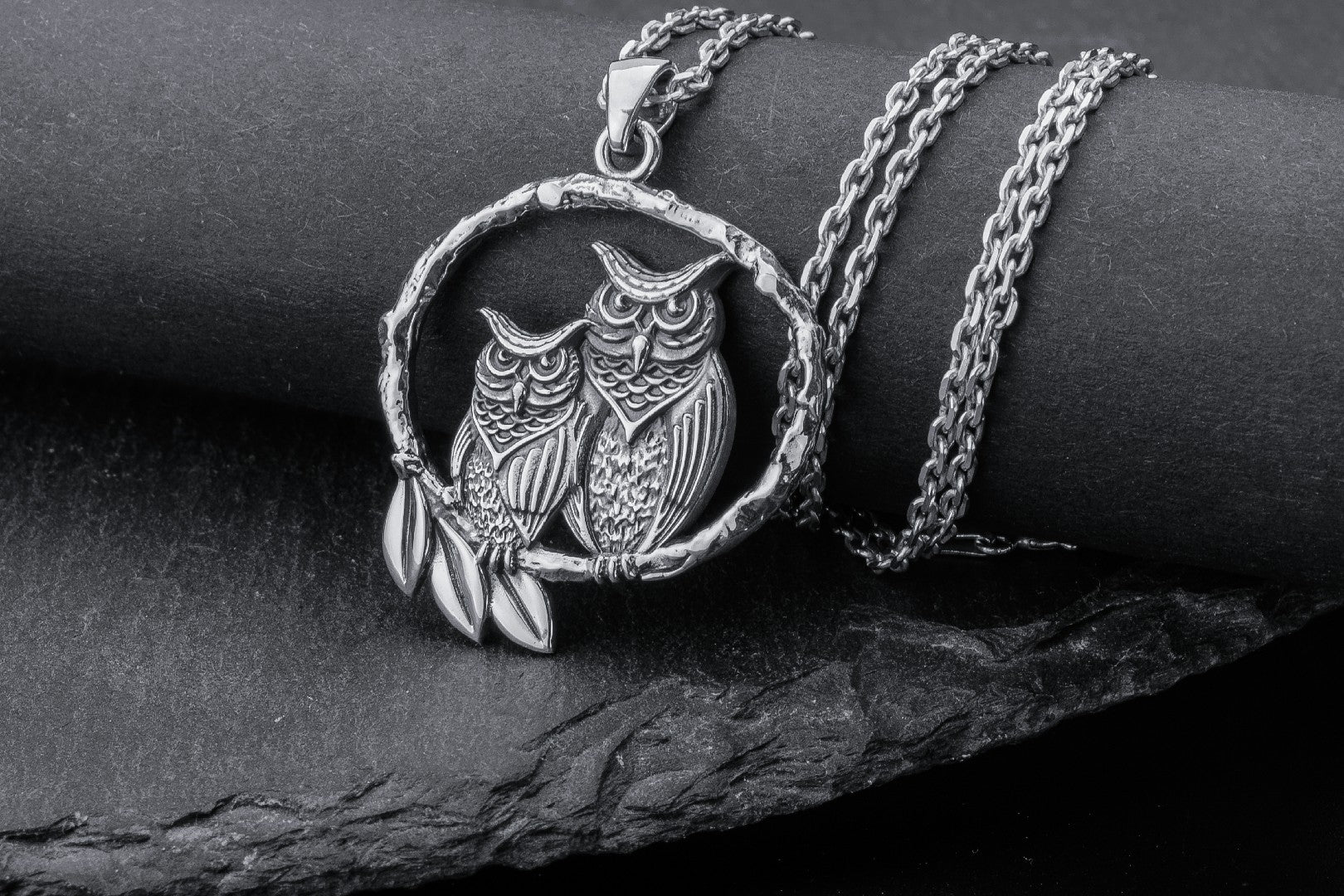 Owls Pendant, Wisdom Mascot, 925 Silver - vikingworkshop