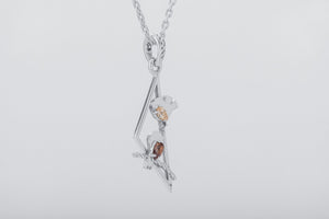 Little Birdies Pendant with Gems, 925 silver - vikingworkshop