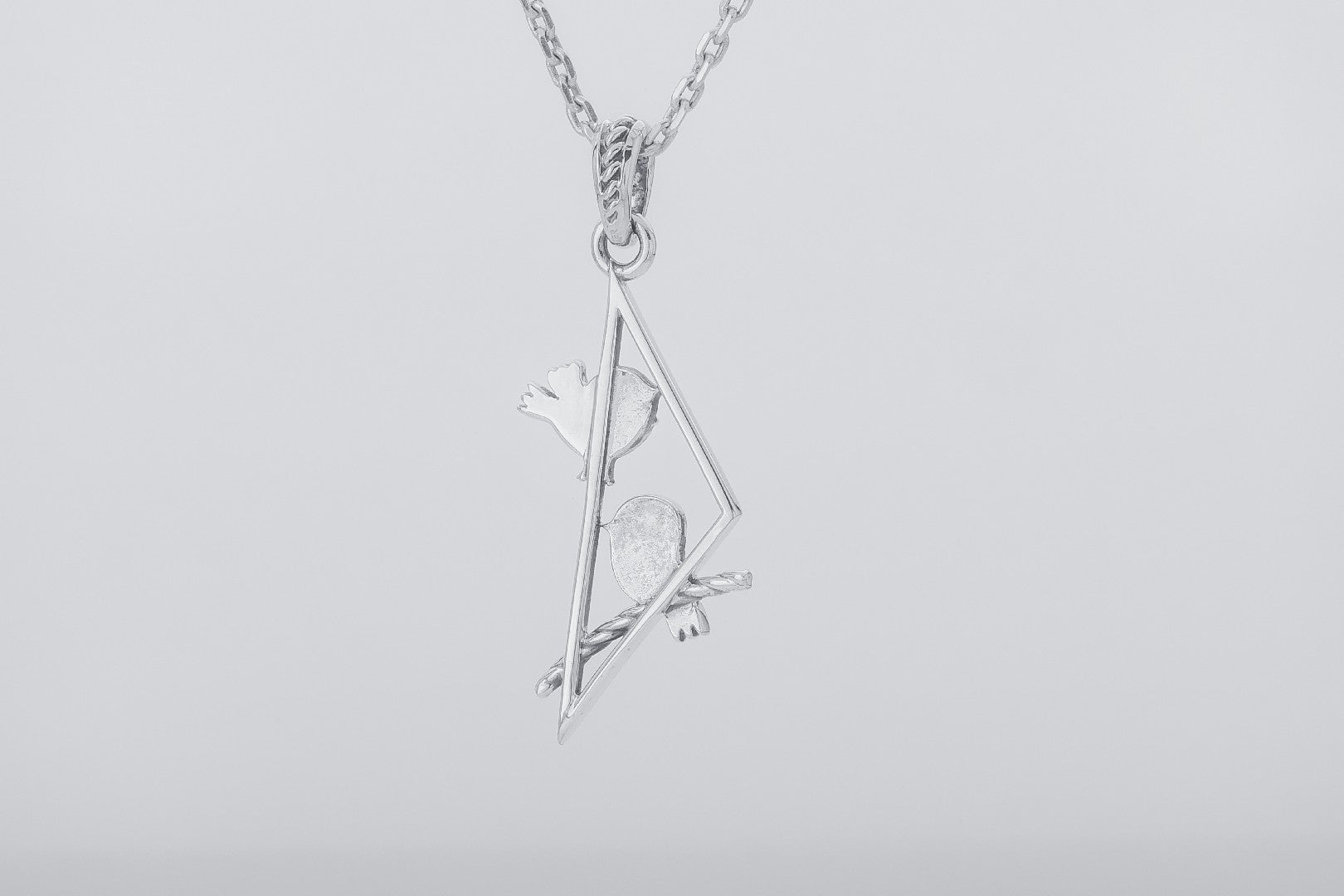 Little Birdies Pendant with Gems, 925 silver - vikingworkshop