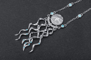 Moon Light on Waves Pendant, 925 Silver - vikingworkshop