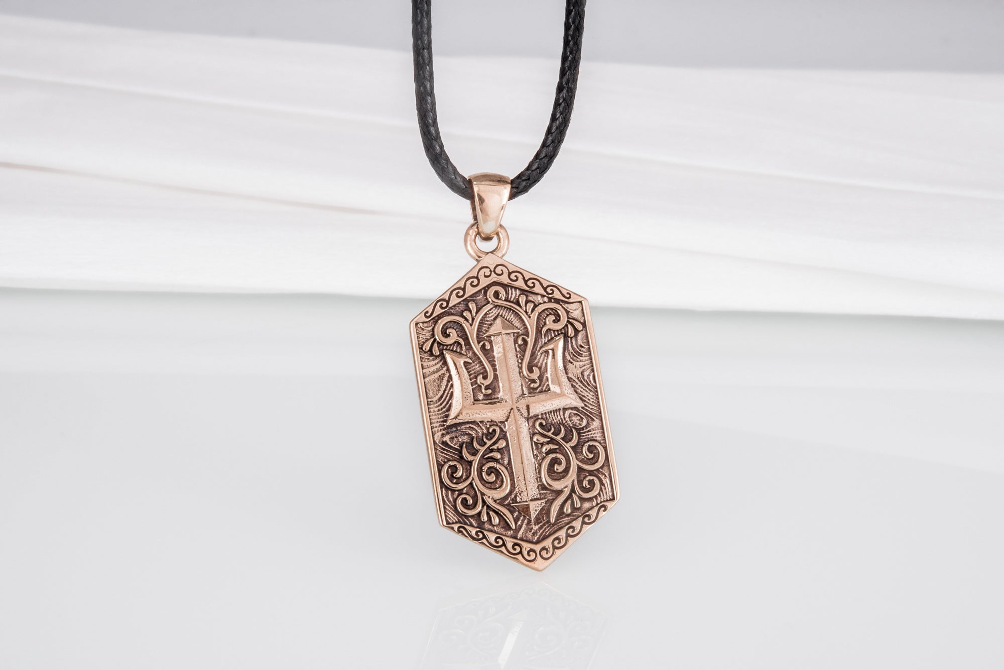 Trident Symbol Pendant Bronze Pagan Jewelry