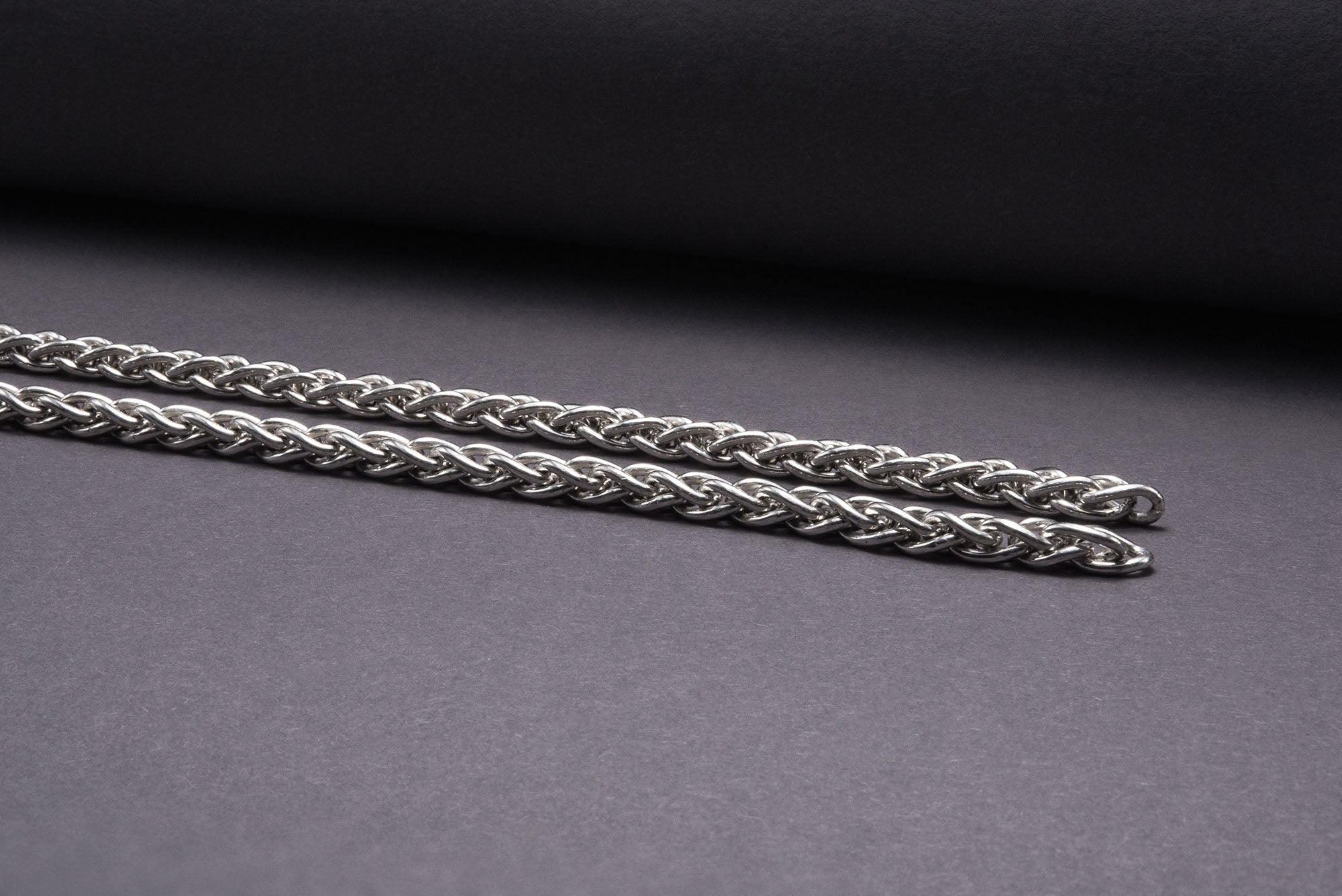 Massive Viking Chain with Wolf Tips Sterling Silver Handmade Norse Jewelry - vikingworkshop