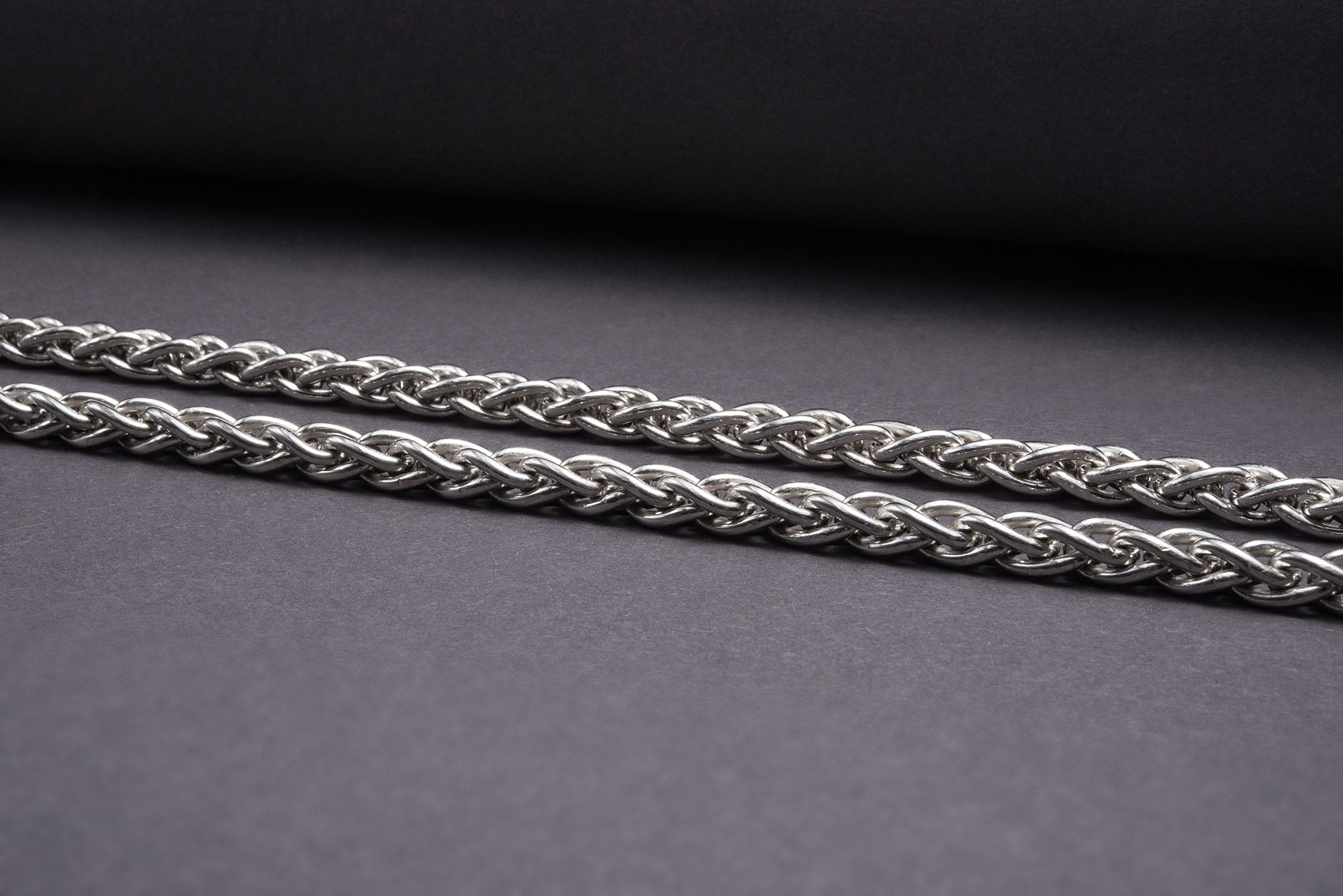 Massive Viking Chain with Wolf Tips Sterling Silver Handmade Norse Jewelry - vikingworkshop