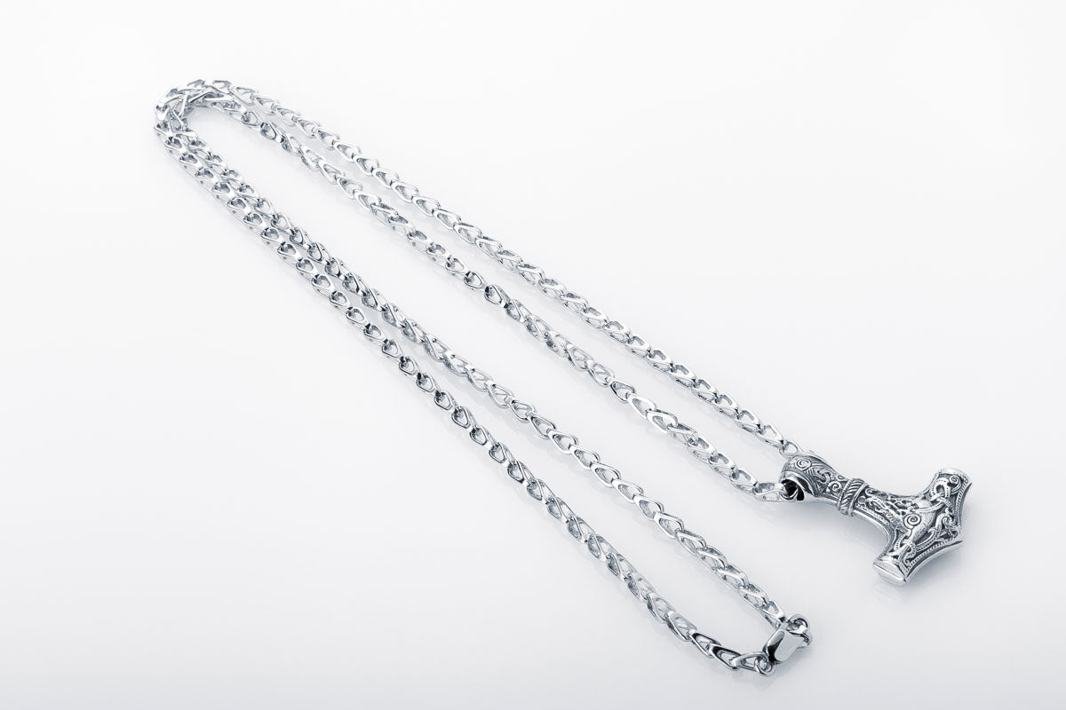 925 Silver Curb Chain, Handmade Viking Jewelry - vikingworkshop