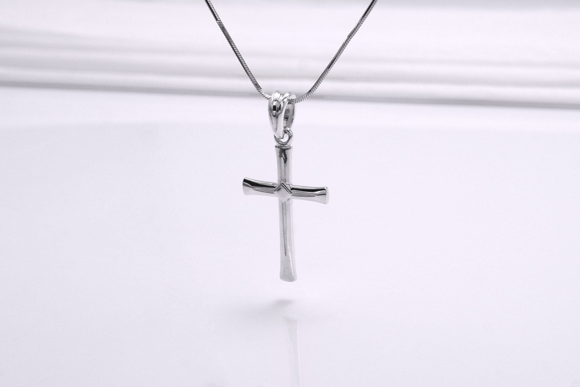 Sterling Silver Unique Cross Pendant, Handmade Christian Jewelry - vikingworkshop