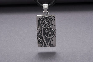 Unique 925 Silver Pendant With Dandelions, Handmade Jewelry - vikingworkshop