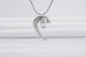 Unique 925 Silver Lizard Pendant With Gem, Handmade Jewelry - vikingworkshop