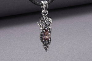 Sterling Silver Vine Pendant With Purple Gem, Handmade Jewelry - vikingworkshop