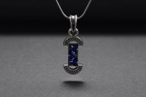 925 Silver Colosseum Road Pendant with Blue Gems, Unique Greek Jewelry - vikingworkshop