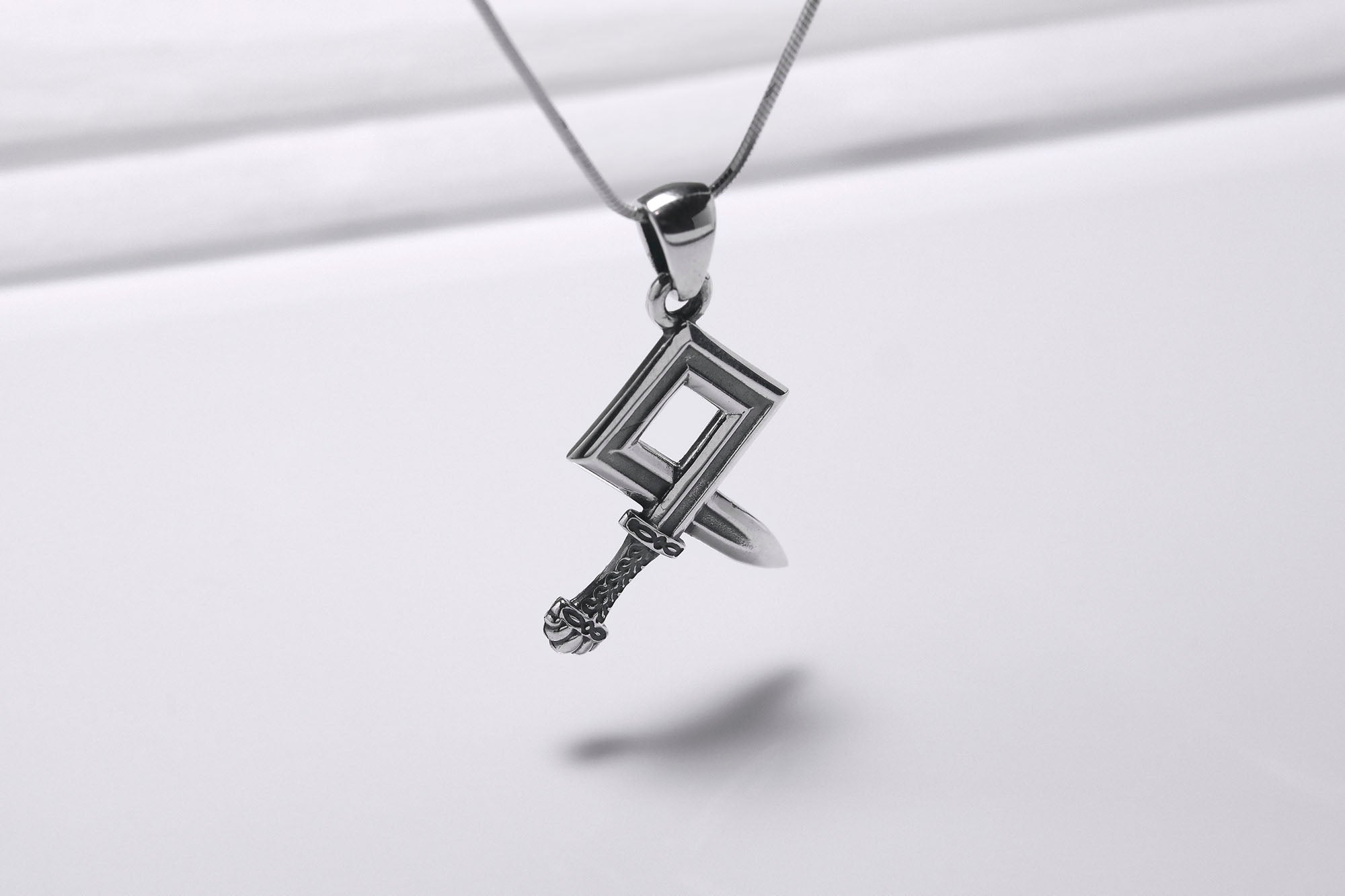 925 Silver Odal Symbol Sword Necklace, Handmade Norse Jewelry - vikingworkshop