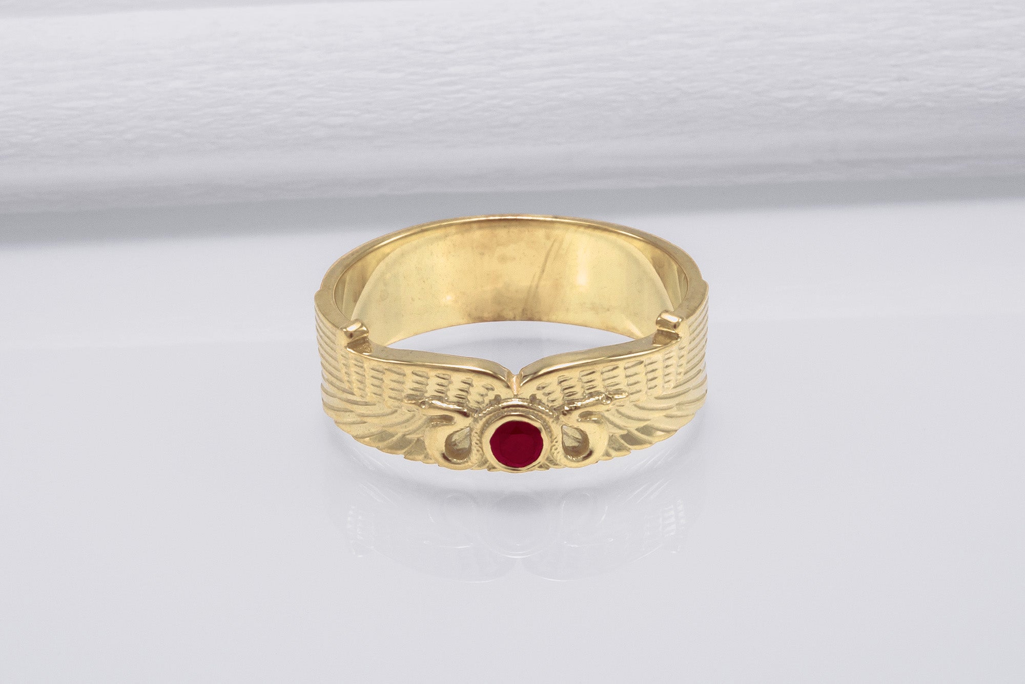 Egypt Ring with Snake Symbol and Cubic Zirconia Gold Unique Jewelry - vikingworkshop