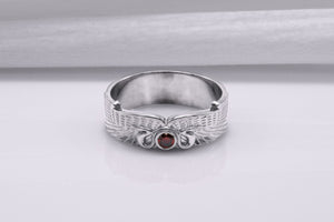 950 Platinum Egypt Ring with Snake Symbol and Cubic Zirconia, Unique Handmade Jewelry - vikingworkshop