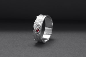 950 Platinum Egypt Ring with Snake Symbol and Cubic Zirconia, Unique Handmade Jewelry - vikingworkshop