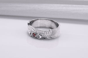 950 Platinum Egypt Ring with Snake Symbol and Cubic Zirconia, Unique Handmade Jewelry - vikingworkshop