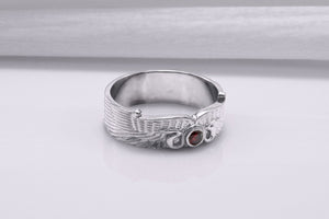 950 Platinum Egypt Ring with Snake Symbol and Cubic Zirconia, Unique Handmade Jewelry - vikingworkshop