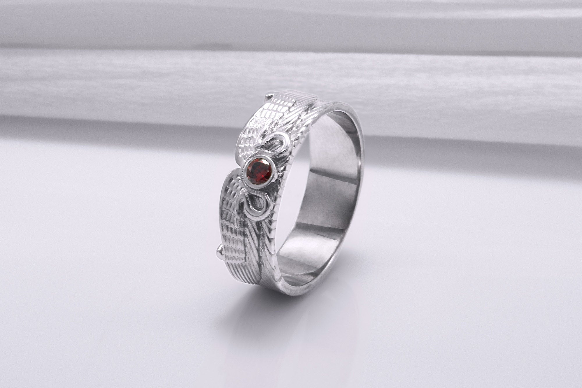 950 Platinum Egypt Ring with Snake Symbol and Cubic Zirconia, Unique Handmade Jewelry - vikingworkshop