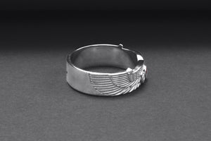 950 Platinum Egypt Ring with Snake Symbol and Cubic Zirconia, Unique Handmade Jewelry - vikingworkshop