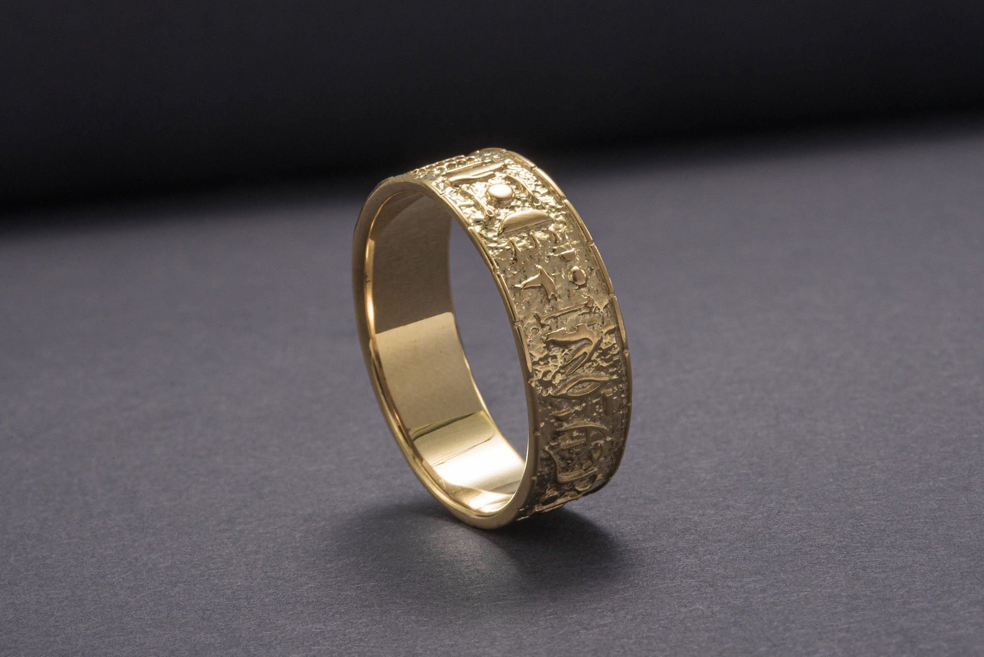 Egypt Symbol Ring Gold Unique Handmade Jewelry - vikingworkshop