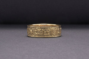 Egypt Symbol Ring Gold Unique Handmade Jewelry - vikingworkshop