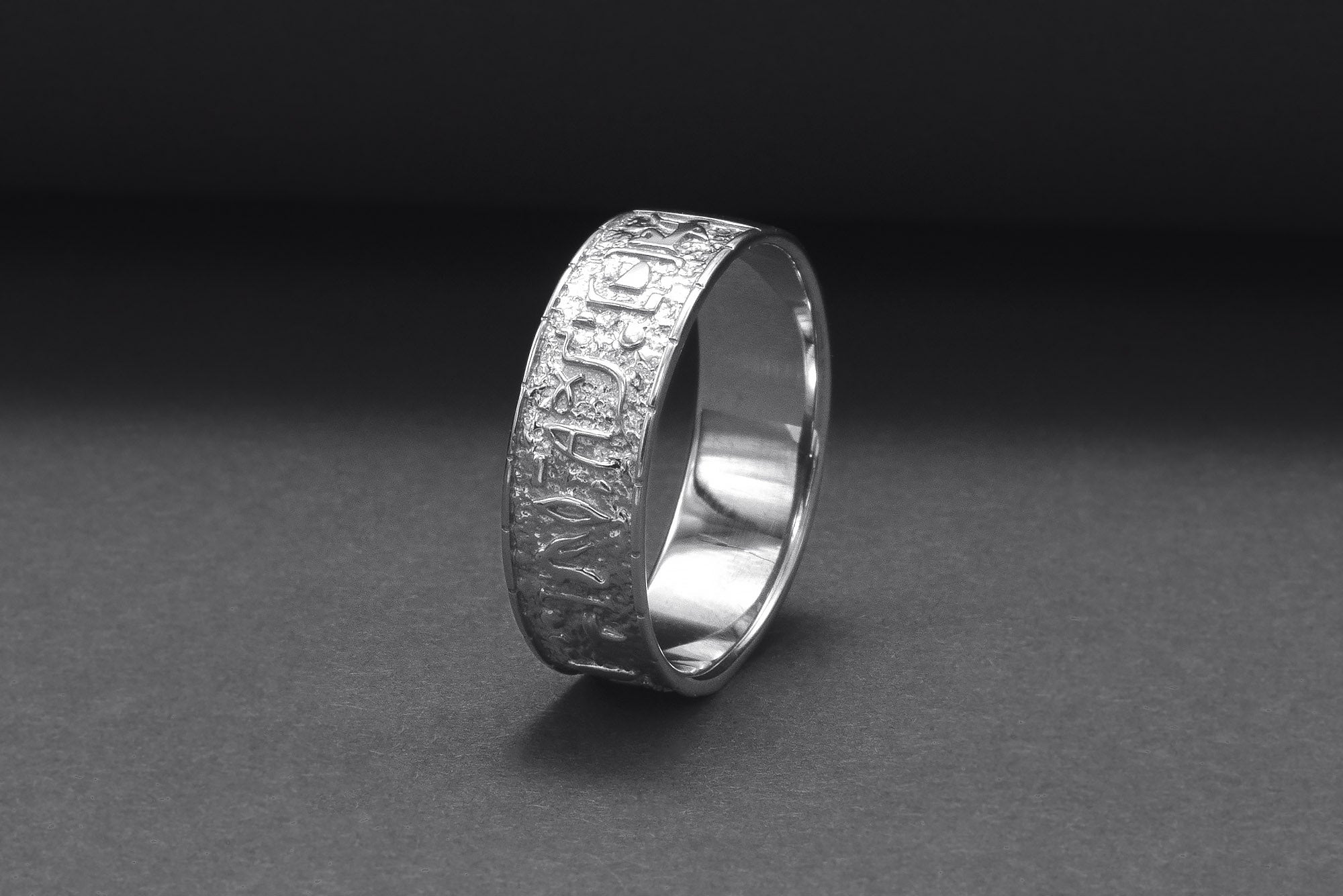 950 Platinum Egypt Symbol Ring, Unique Handmade Jewelry - vikingworkshop