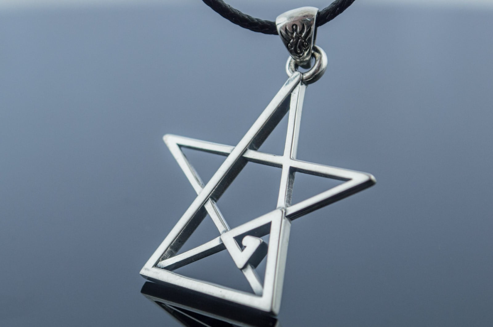 Pentagram Pendant Sterling Silver Handmade Geometry Jewelry - vikingworkshop