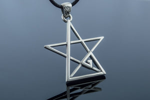 Pentagram Pendant Sterling Silver Handmade Geometry Jewelry - vikingworkshop