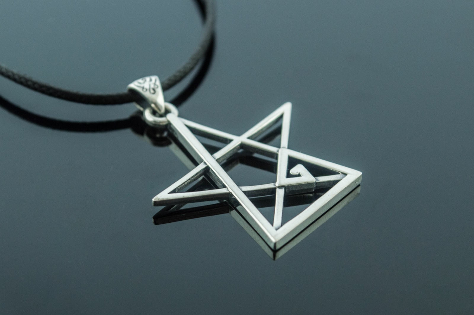 Pentagram Pendant Sterling Silver Handmade Geometry Jewelry - vikingworkshop