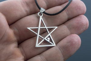 Pentagram Pendant Sterling Silver Handmade Geometry Jewelry - vikingworkshop