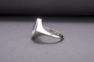 Sterling Silver Square and Compasses Ring, Handmade Mason Jewelry - vikingworkshop