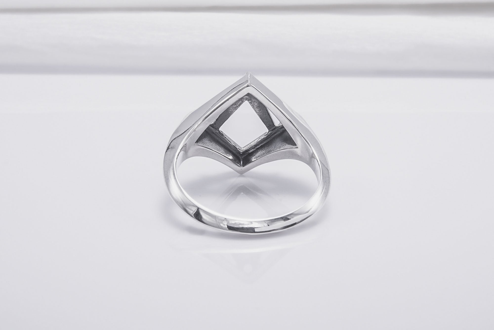 Sterling Silver Square and Compasses Ring, Handmade Mason Jewelry - vikingworkshop