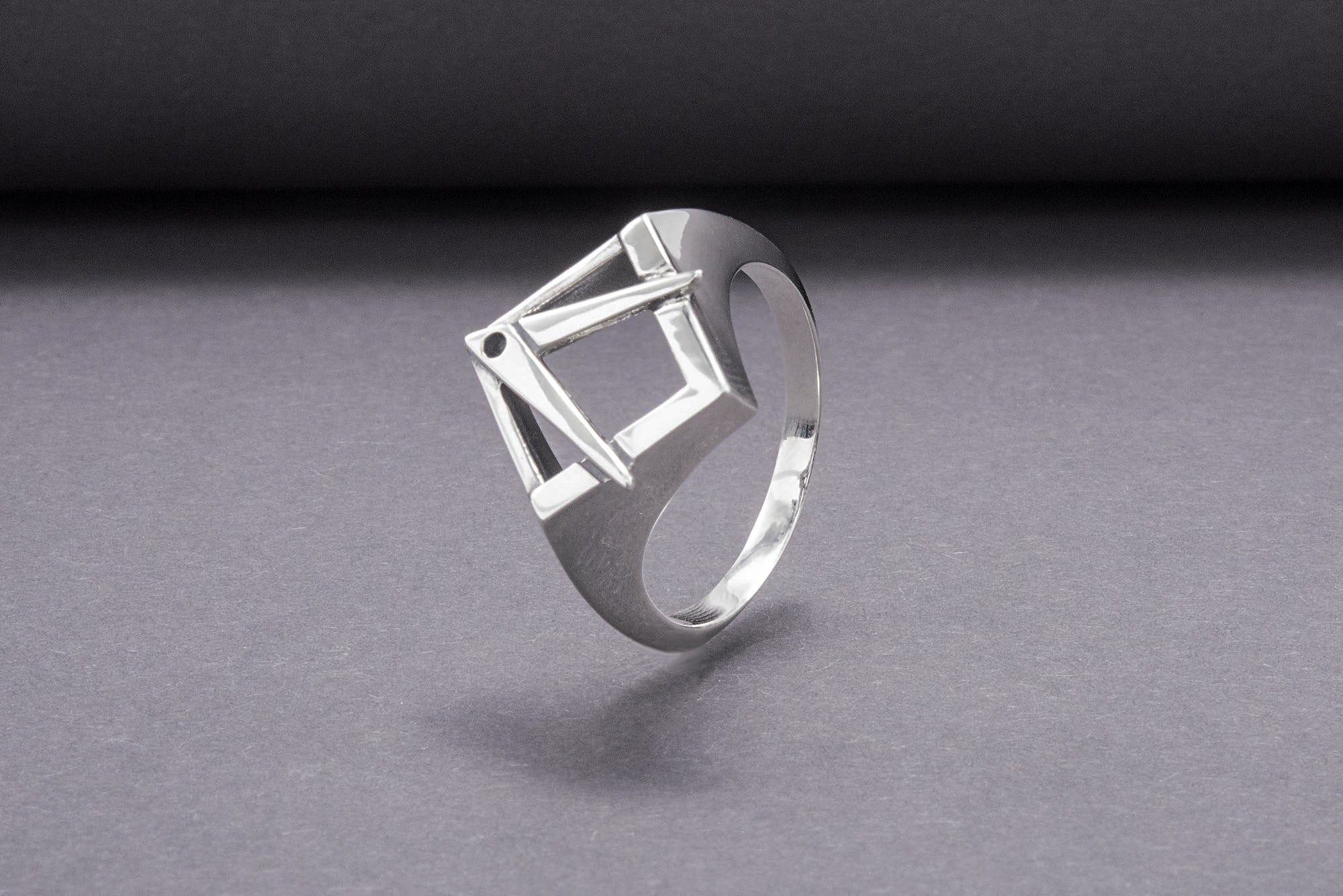 Sterling Silver Square and Compasses Ring, Handmade Mason Jewelry - vikingworkshop