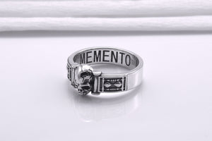 Sterling Silver Momento Mori Ring, Handcrafted Masonic Jewelry - vikingworkshop