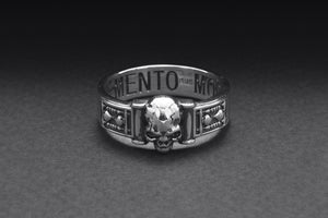 Sterling Silver Momento Mori Ring, Handcrafted Masonic Jewelry - vikingworkshop