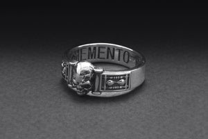 Sterling Silver Momento Mori Ring, Handcrafted Masonic Jewelry - vikingworkshop