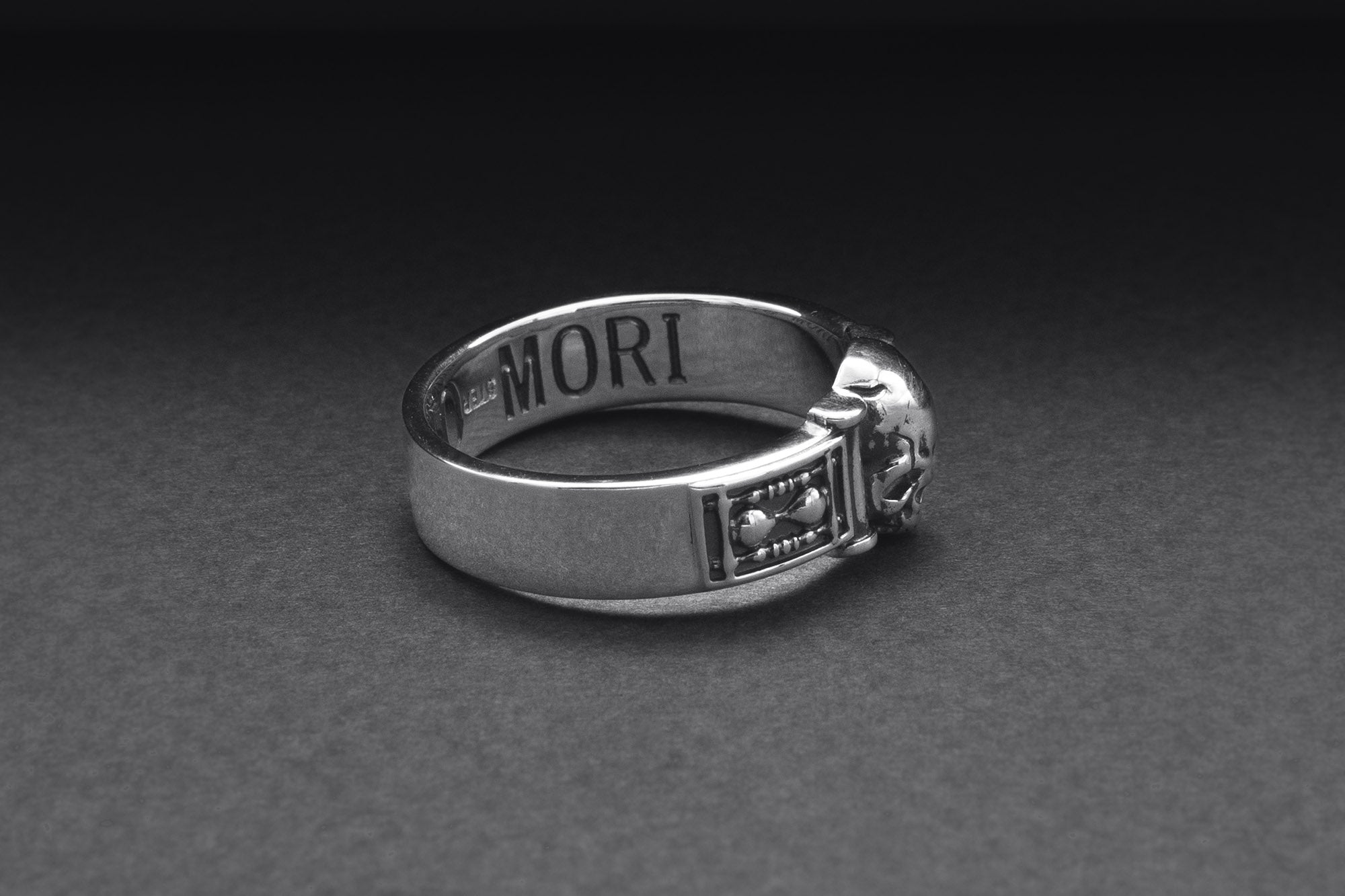 Sterling Silver Momento Mori Ring, Handcrafted Masonic Jewelry - vikingworkshop