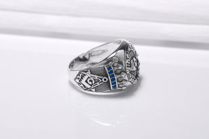 925 Silver H.T.W.S.S.T.K.S Abbreviation Ring with King Solomon's Crown, Handmade Mason Jewelry - vikingworkshop