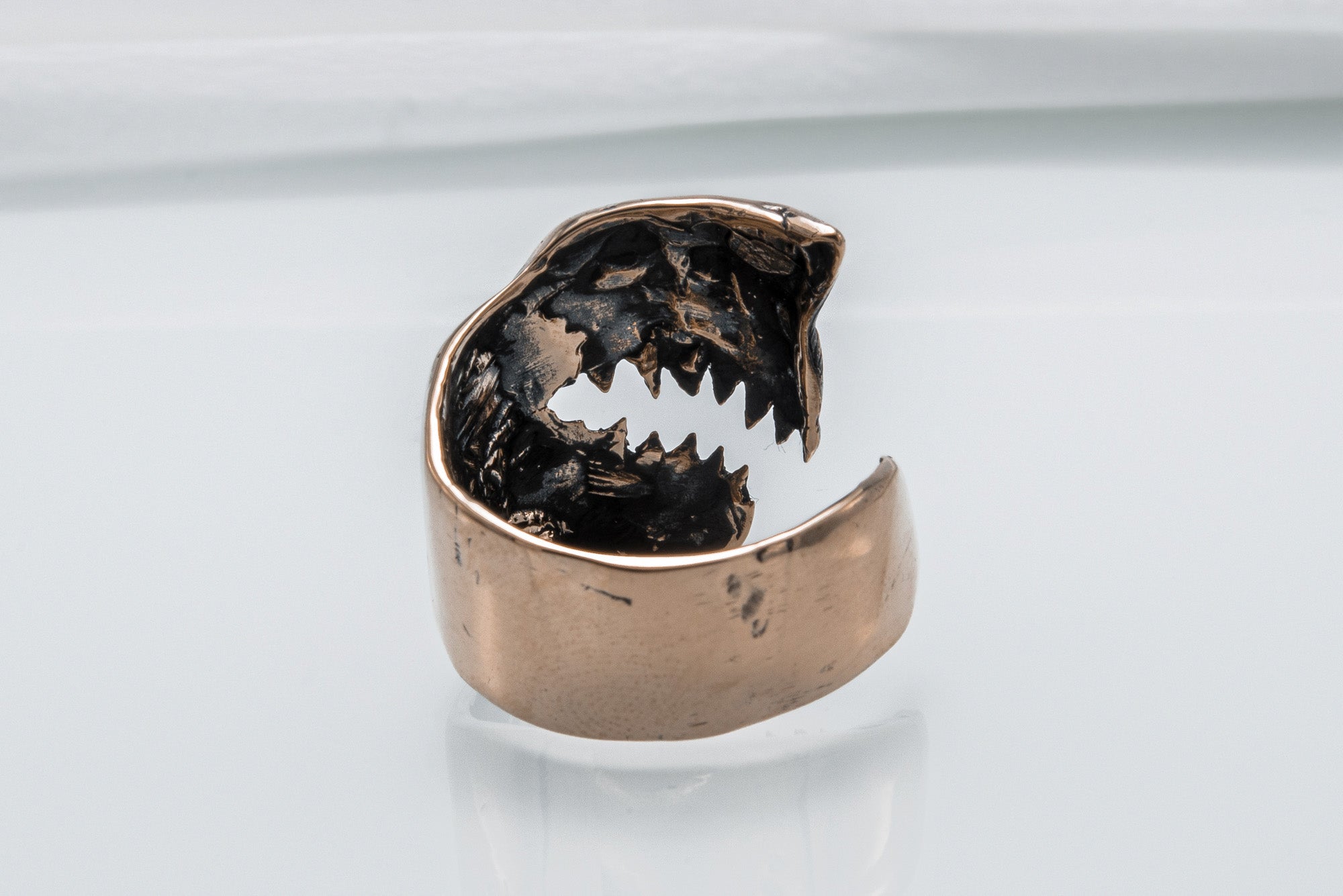Shark Bronze Animal Ring Unique Jewelry - vikingworkshop