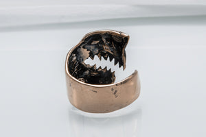 Shark Bronze Animal Ring Unique Jewelry - vikingworkshop