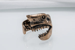Shark Bronze Animal Ring Unique Jewelry - vikingworkshop