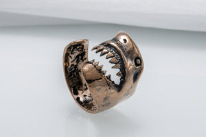 Shark Bronze Animal Ring Unique Jewelry - vikingworkshop