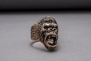 Ape Bronze Animal Monkey Ring Unique Jewelry - vikingworkshop