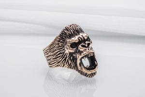 Ape Bronze Animal Monkey Ring Unique Jewelry - vikingworkshop