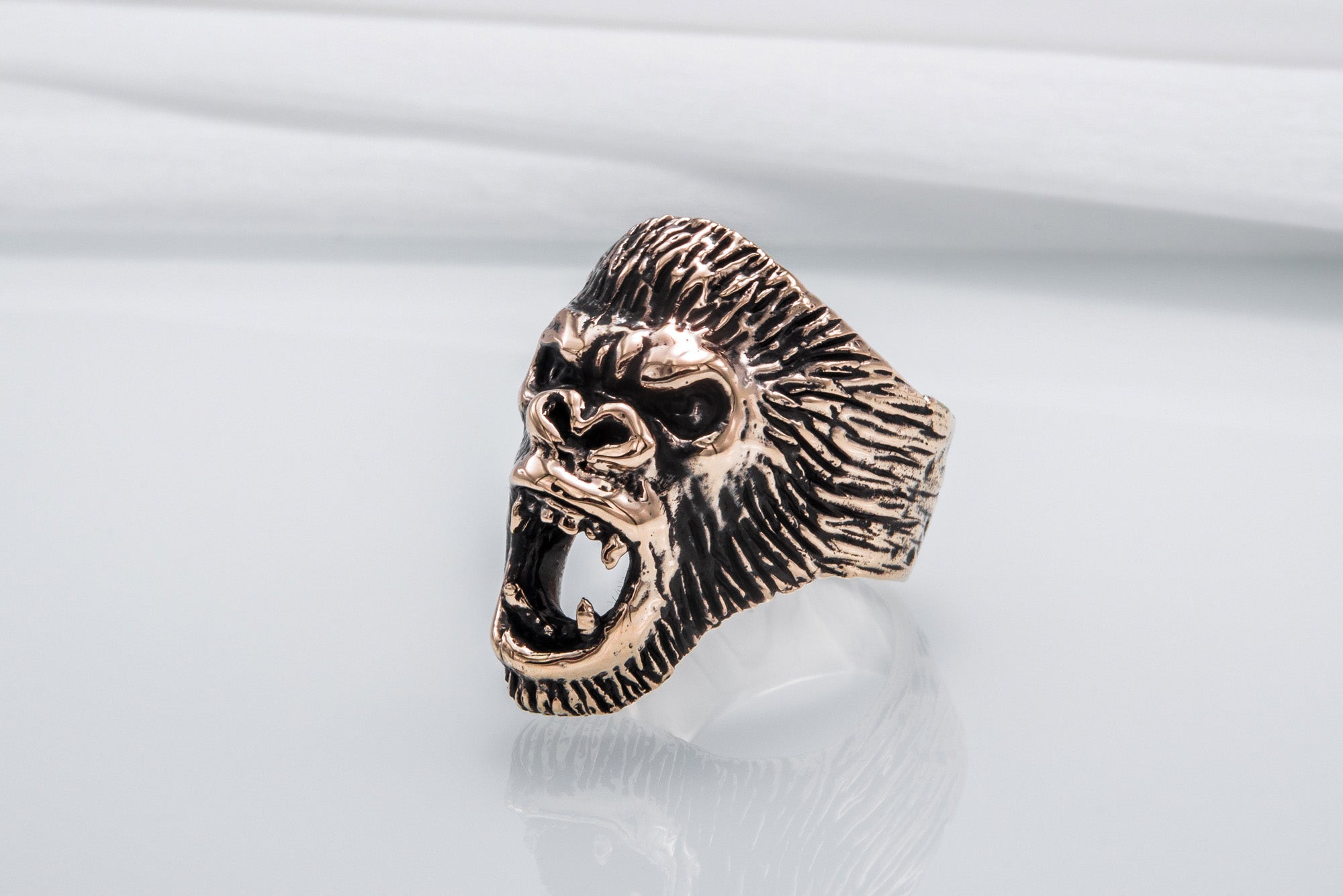 Ape Bronze Animal Monkey Ring Unique Jewelry - vikingworkshop