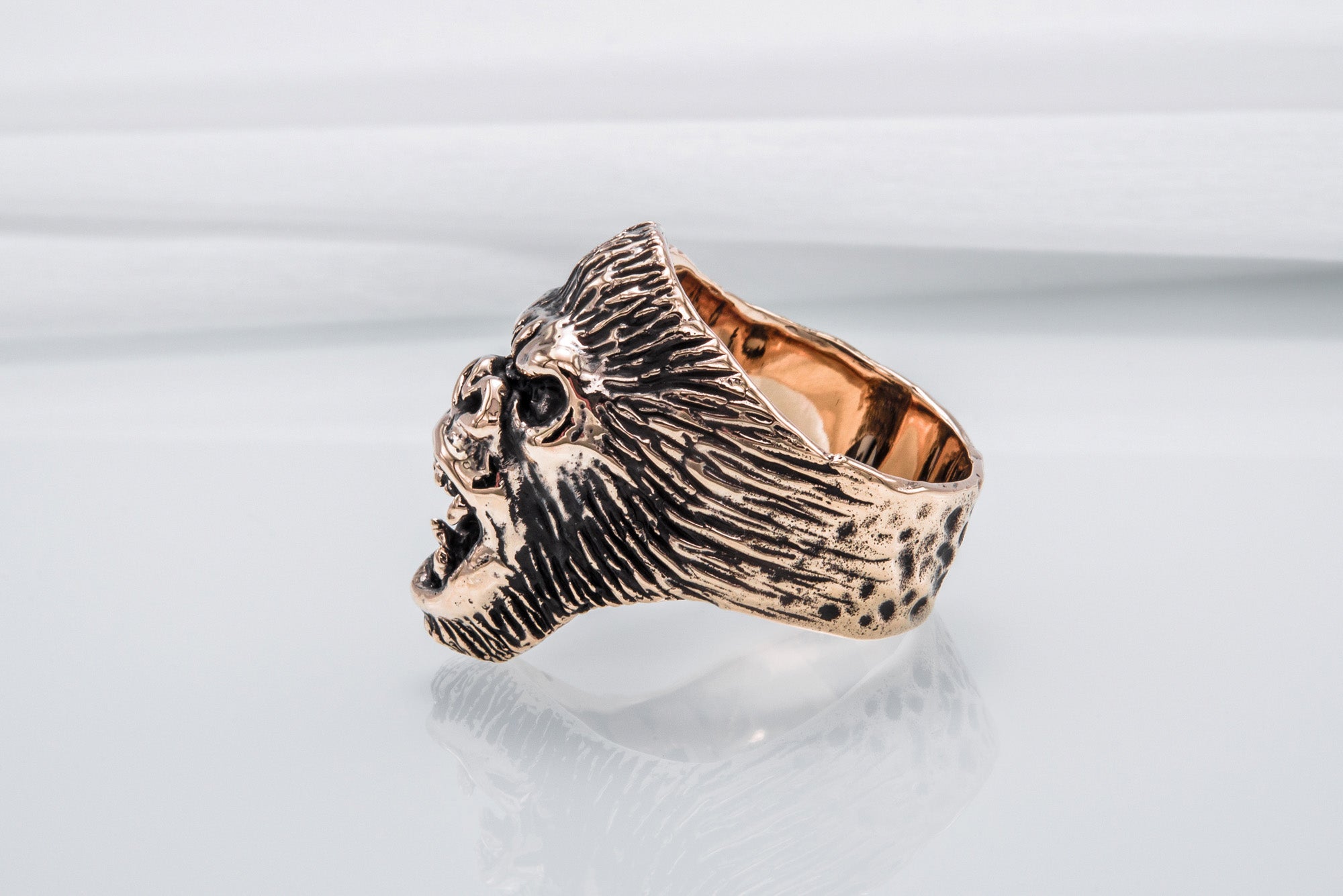 Ape Bronze Animal Monkey Ring Unique Jewelry - vikingworkshop