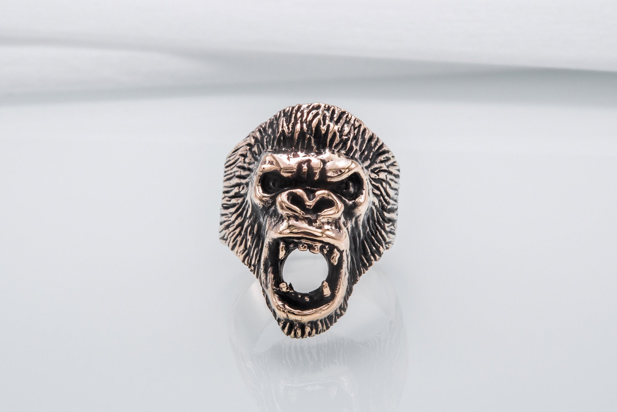 Ape Bronze Animal Monkey Ring Unique Jewelry - vikingworkshop