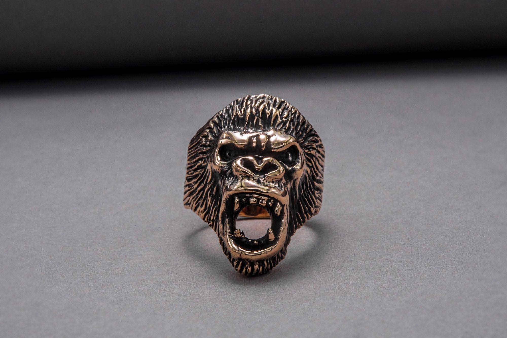 Ape Bronze Animal Monkey Ring Unique Jewelry - vikingworkshop