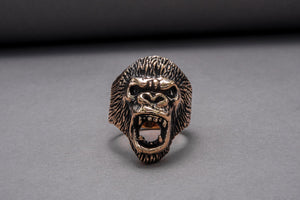 Ape Bronze Animal Monkey Ring Unique Jewelry - vikingworkshop