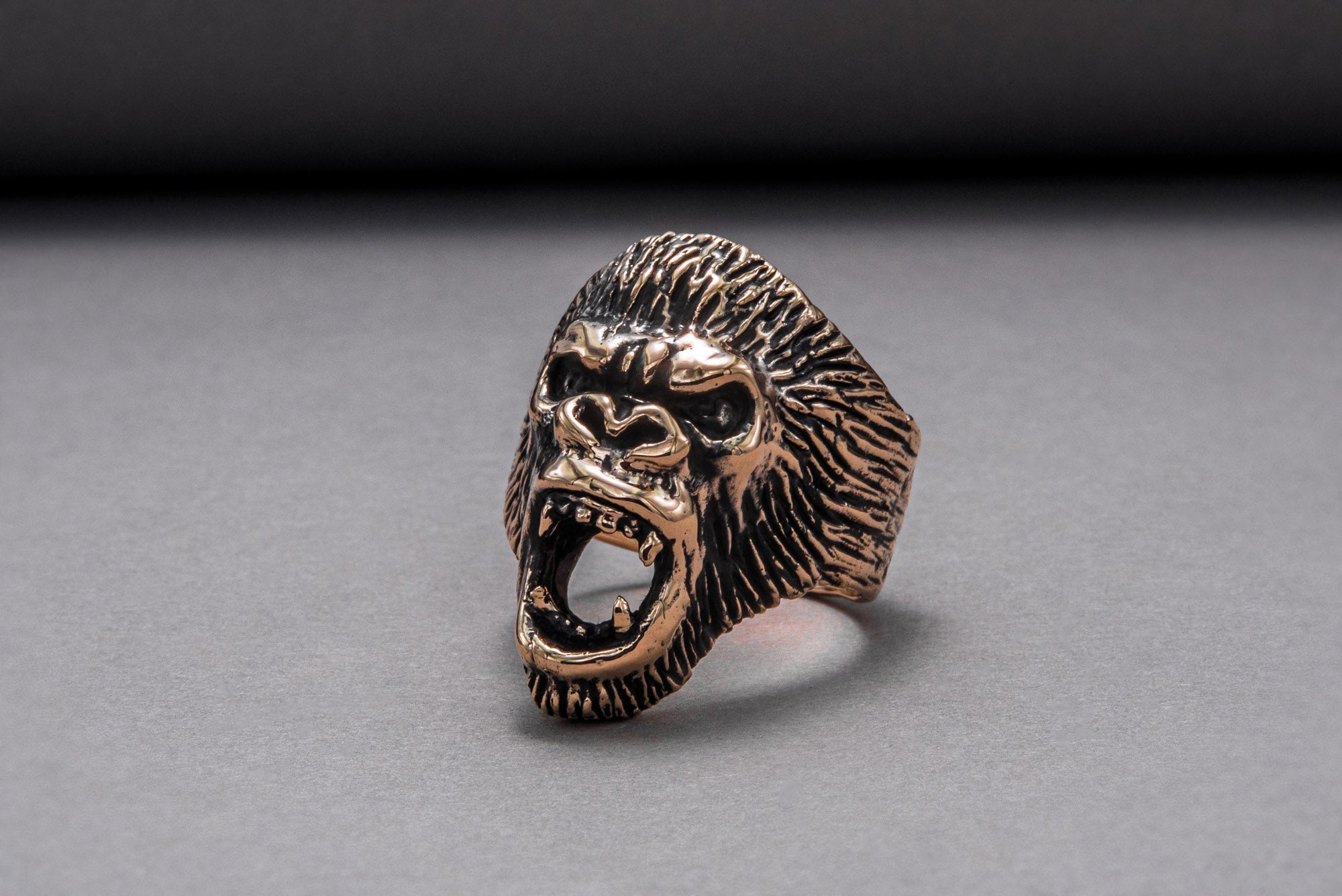 Ape Bronze Animal Monkey Ring Unique Jewelry - vikingworkshop