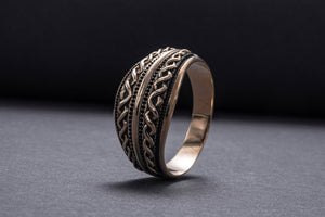 Beautiful Ring with Viking Ornament Bronze Unique Jewelry - vikingworkshop